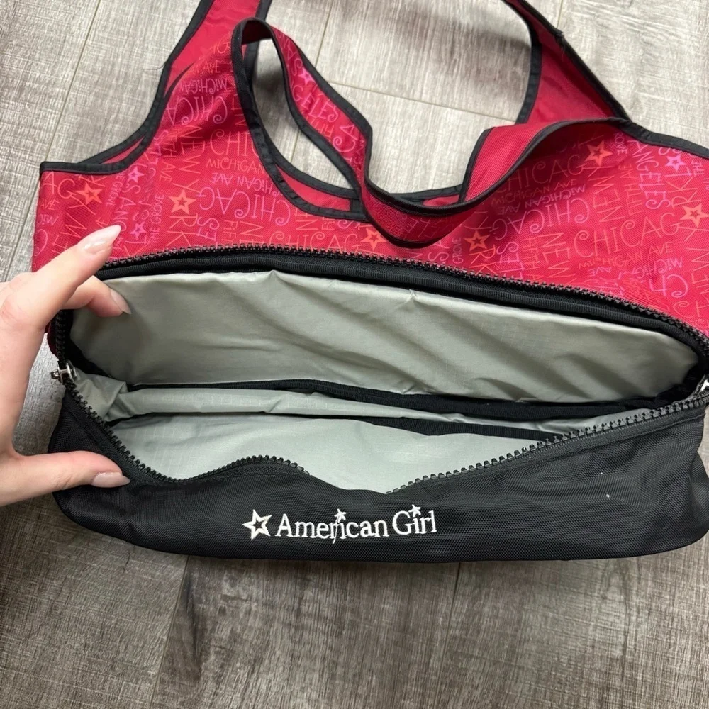 American Girl Red and Black 2 Doll Carry Tote Bag